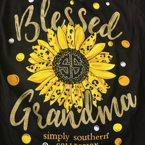 Simply Southern Blessed Grandma Sunflower LS Tee - Picture 3 of 4